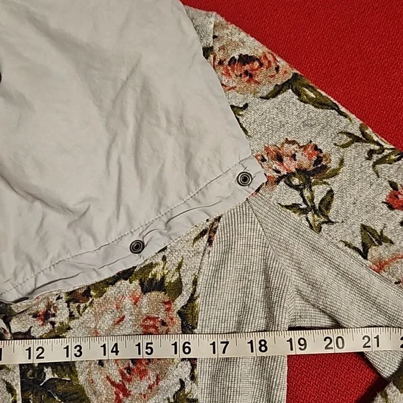 Anthropologie Saturday Sunday Rose's Rule floral moto jacket snap closure L.g. - Picture 4 of 10